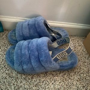 Blue ugh slides , rarely worn size 7